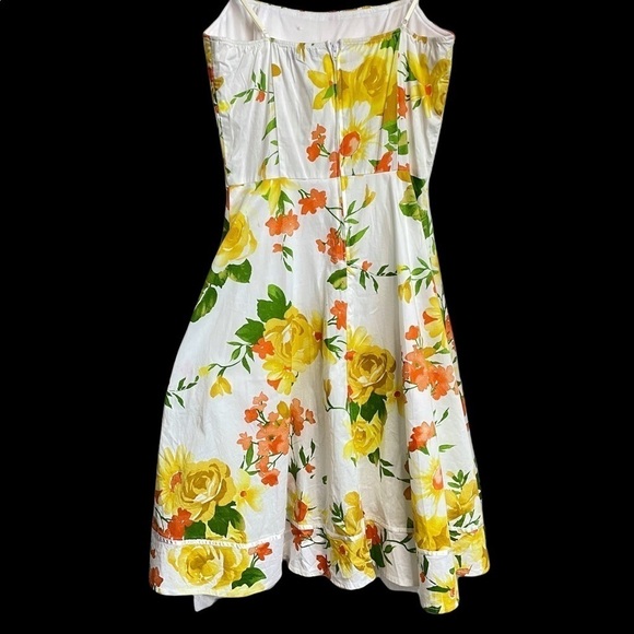 Flower Print ruched top Dress Spaghetti Strap Aline Sleeveless tule Dress - Picture 11 of 11